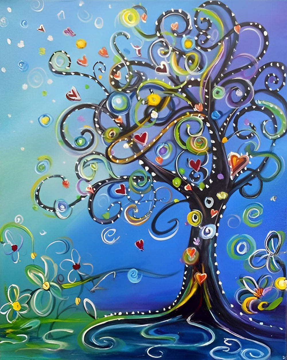 Peinture abstraite de diamant d’arbre