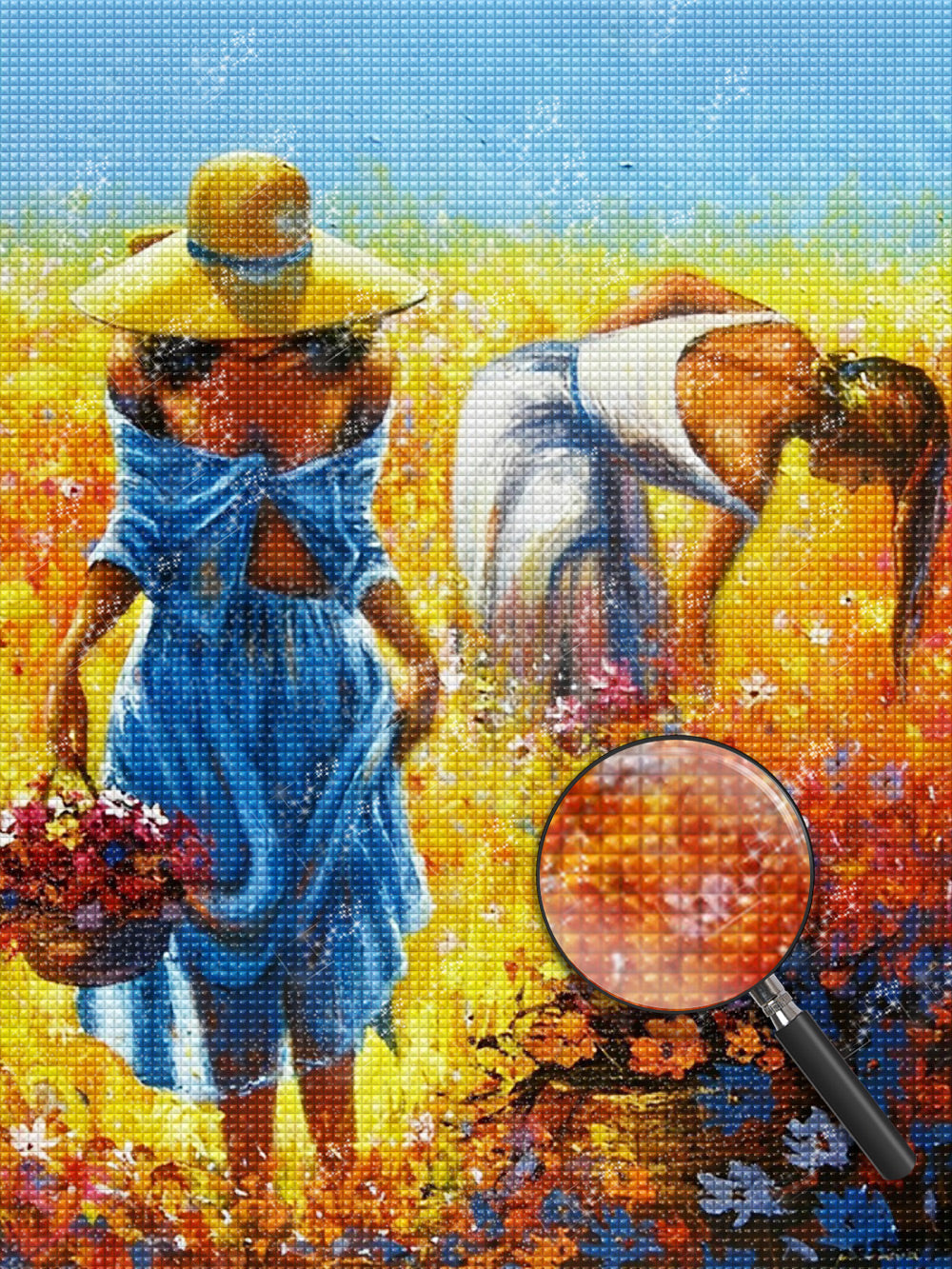 Blumen pfl¨¹ckende sch?ne Frauen Diamond Painting