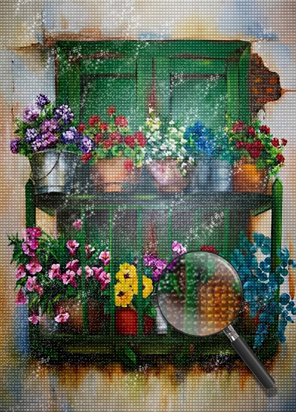 Flowers on the windowsill Diamond Painting