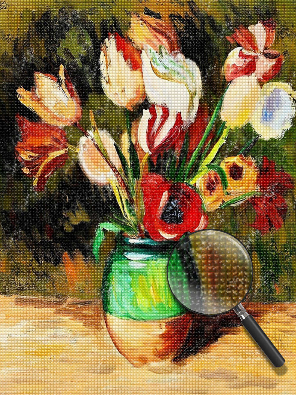 Abstract Tulips in Vase Diamond Painting