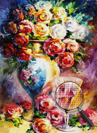 Rosen und Wein Diamond Painting