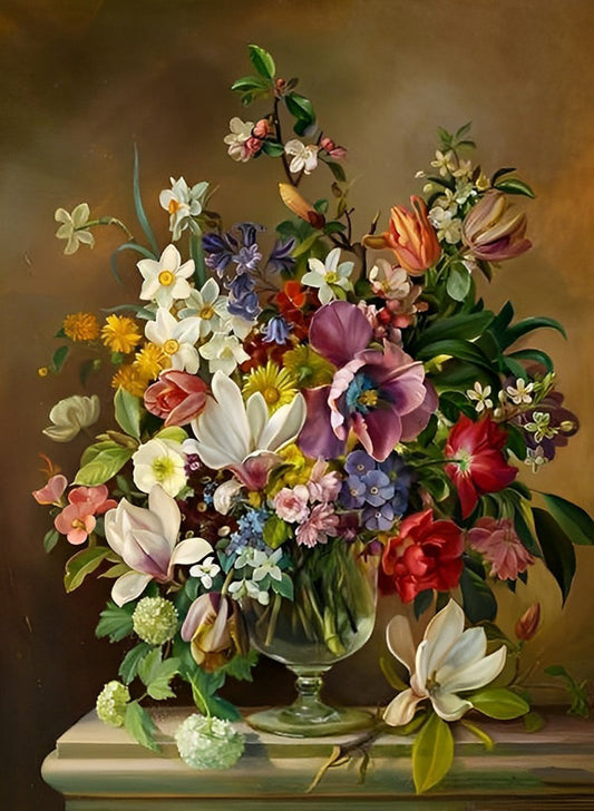 Bouquet in a glass bottle Diamond Painting