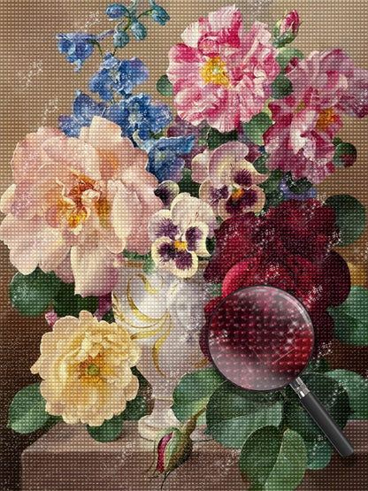 Peinture diamant fleurs colorées