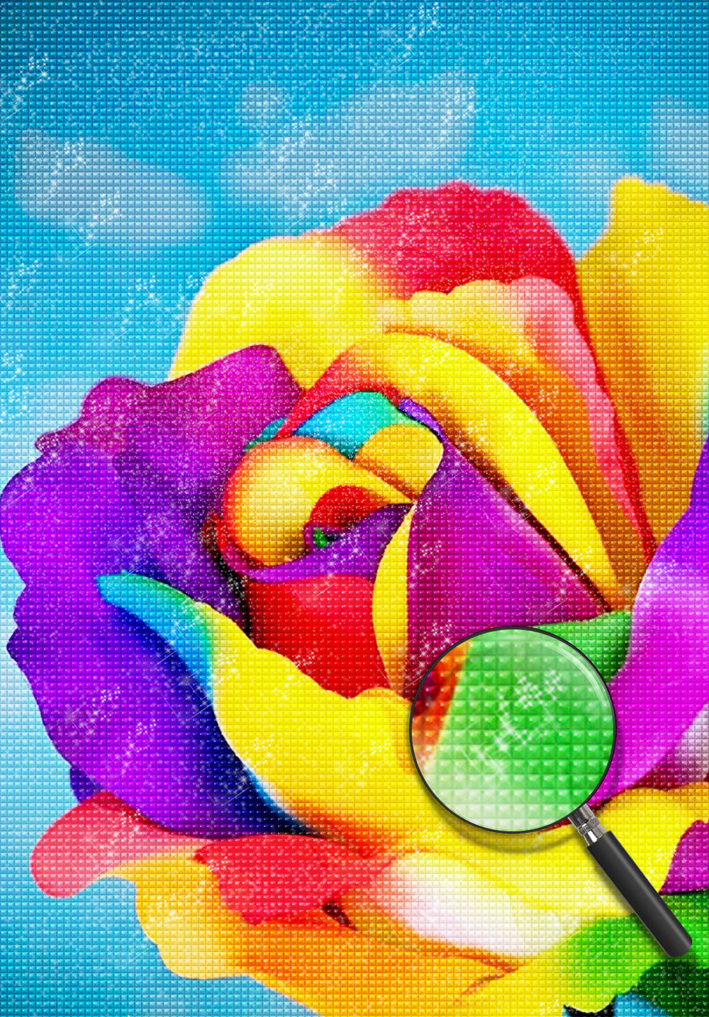 Rainbow Rose Diamond Painting