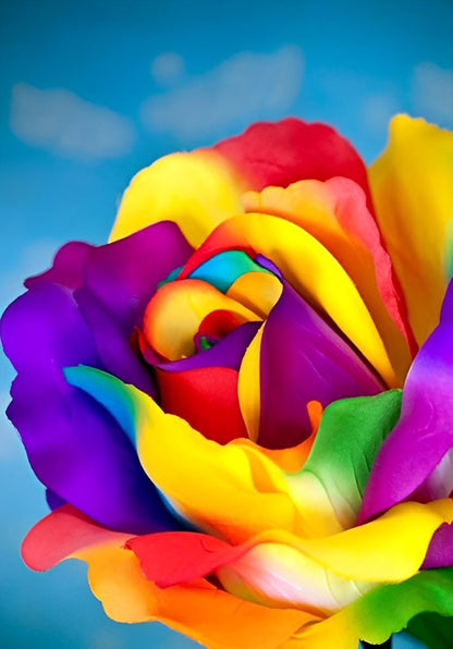 Rainbow Rose Diamond Painting