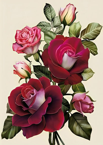 Roses and Buds Diamond Painting