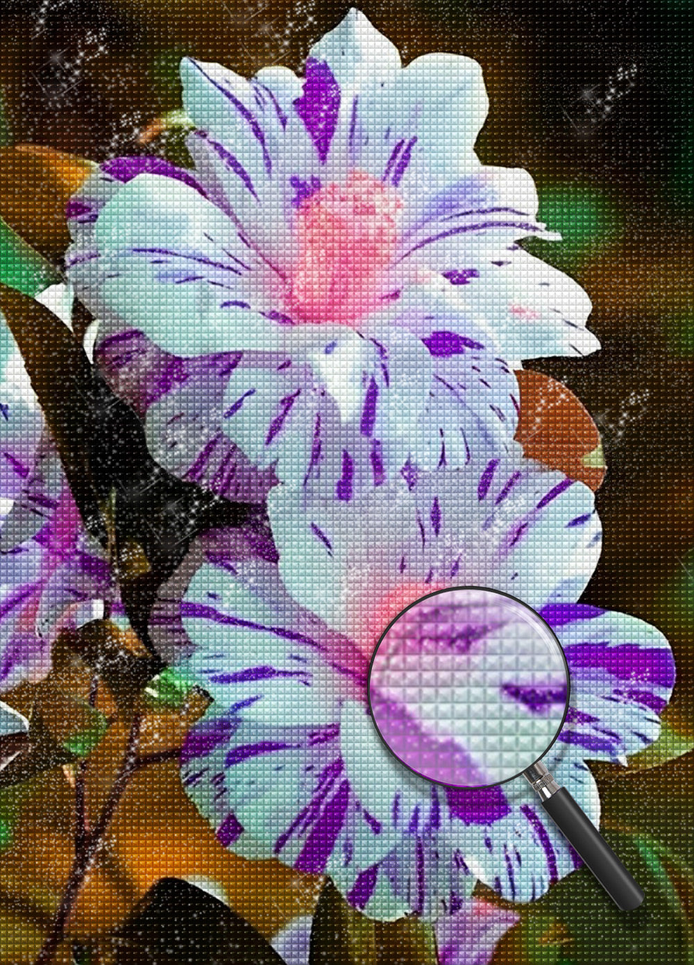 Blue-purple flowers diamond painting