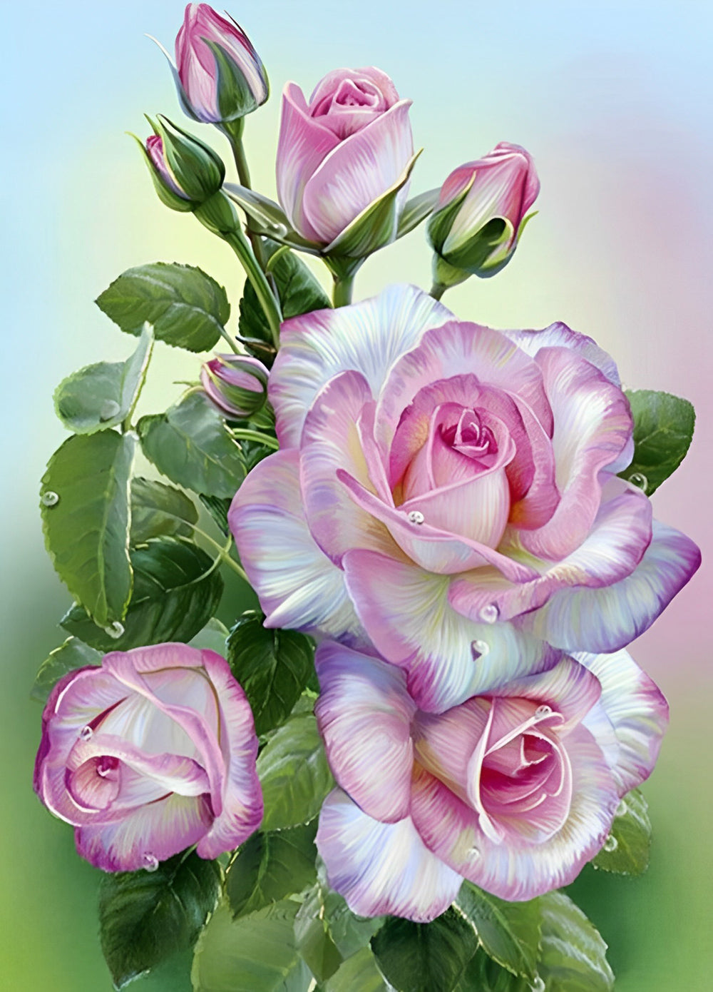 Roses and Buds Diamond Painting