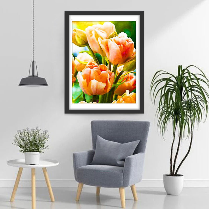 Orange Tulips Diamond Painting