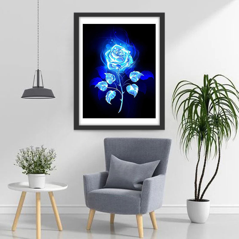 Leuchtende blaue Rose Diamond Painting