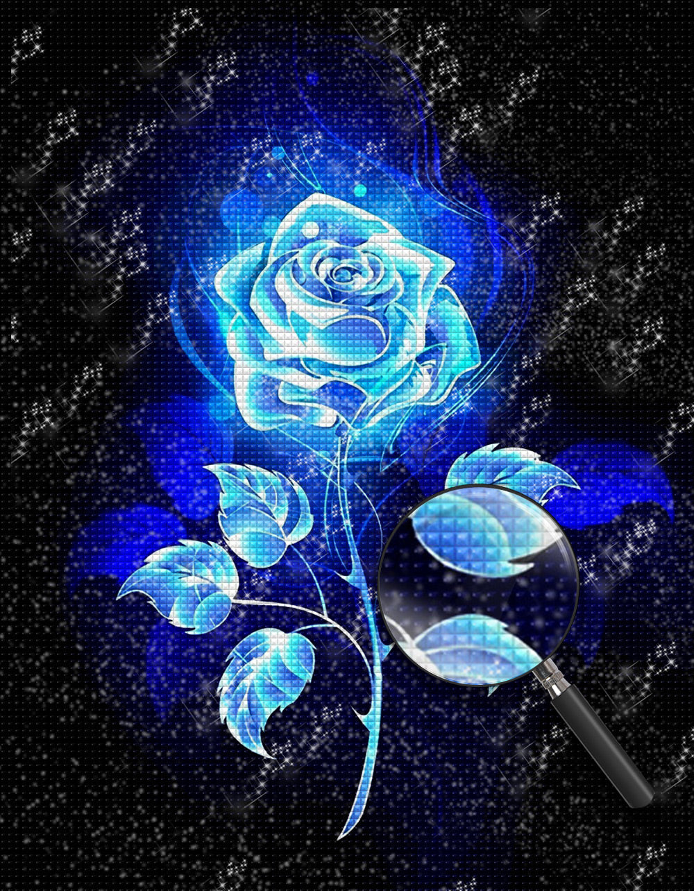 Bright Blue Rose Diamond Painting