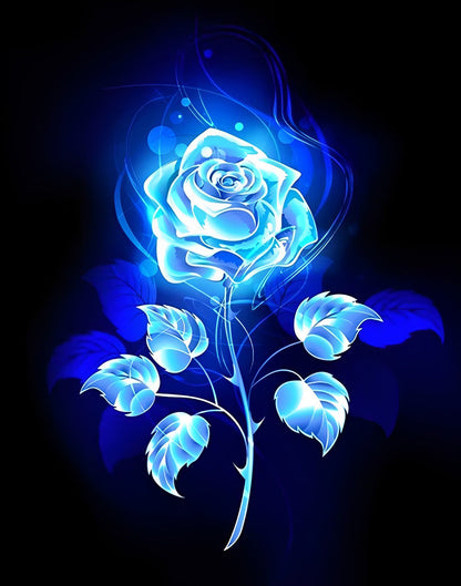 Bright Blue Rose Diamond Painting