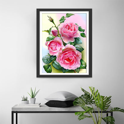 Drei rosa Rosen Diamond Painting