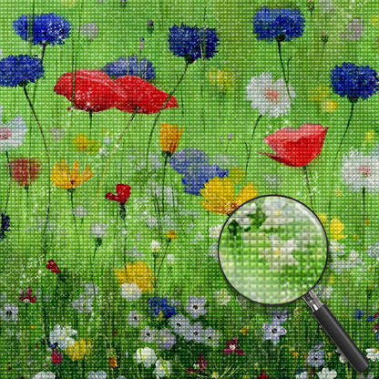 Bunte Mohnblumen und G?nsebl¨¹mchen Diamond Painting