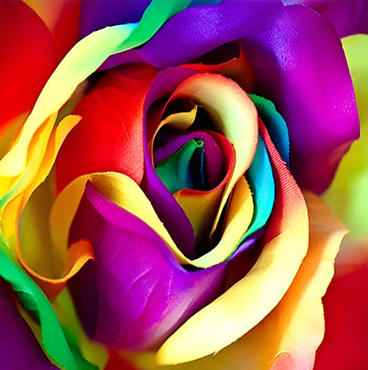 Regenbogen-Rose Diamond Painting