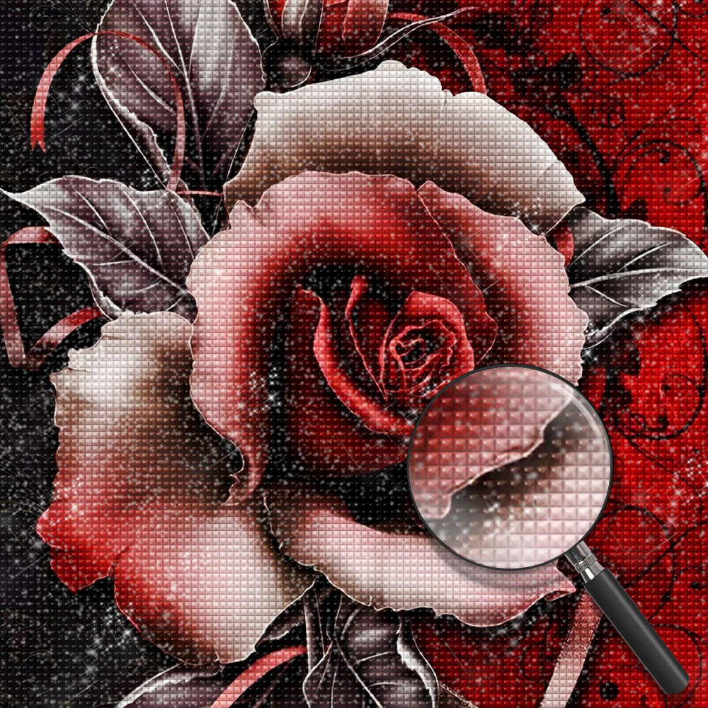 Peinture diamant rose noire et rouge