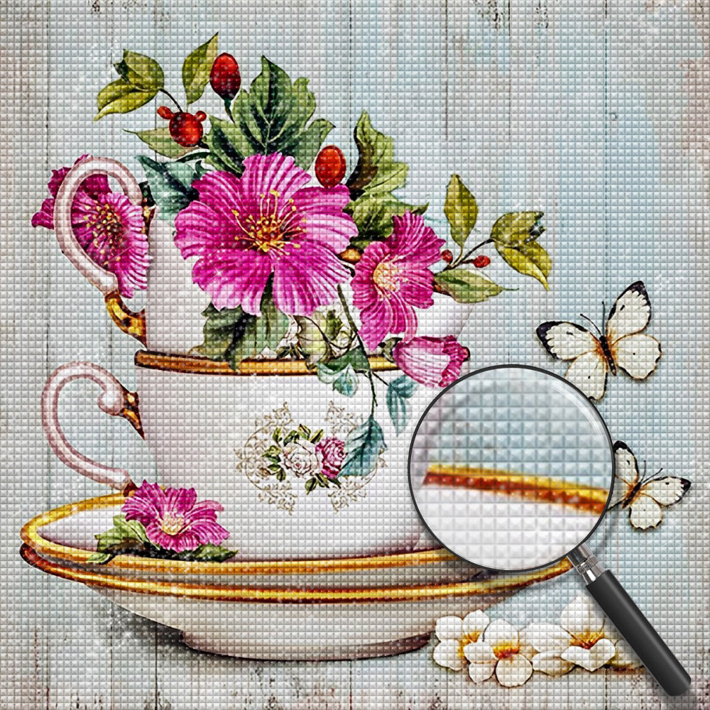 Flowers in the Cup Diamond Painting