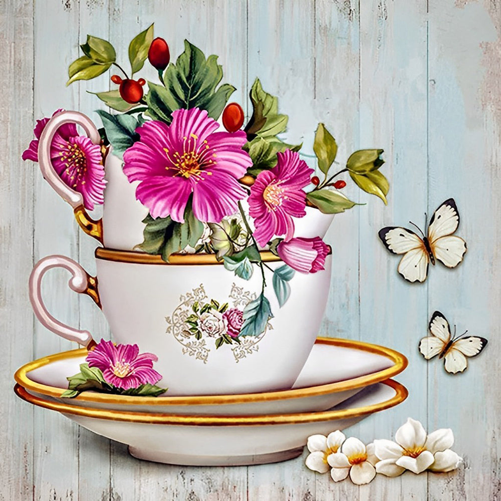 Flowers in the Cup Diamond Painting