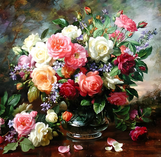 Peinture diamant fleurs colorées