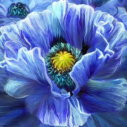 Blaue Mohnblumen Diamond Painting