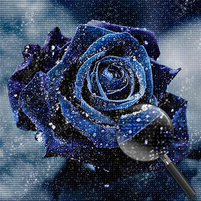 Dark Blue Rose Diamond Painting