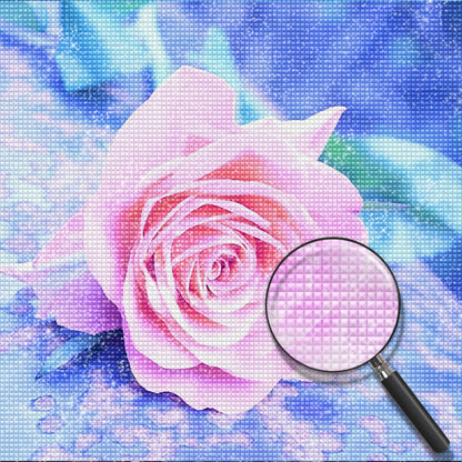 Rosa Rose auf dem Eis Diamond Painting