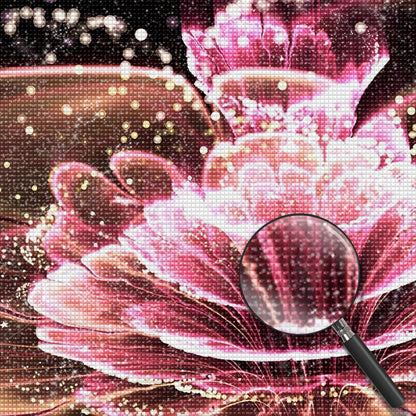 Lotus rose de la peinture au diamant de particules