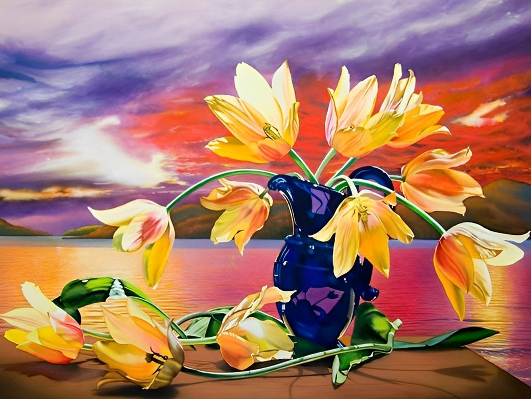 Yellow Tulips at Sunset Diamond Painting