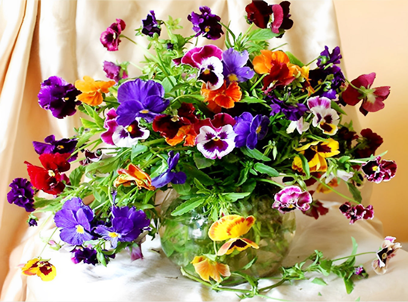 Peinture diamant fleurs colorées dans une bouteille en verre