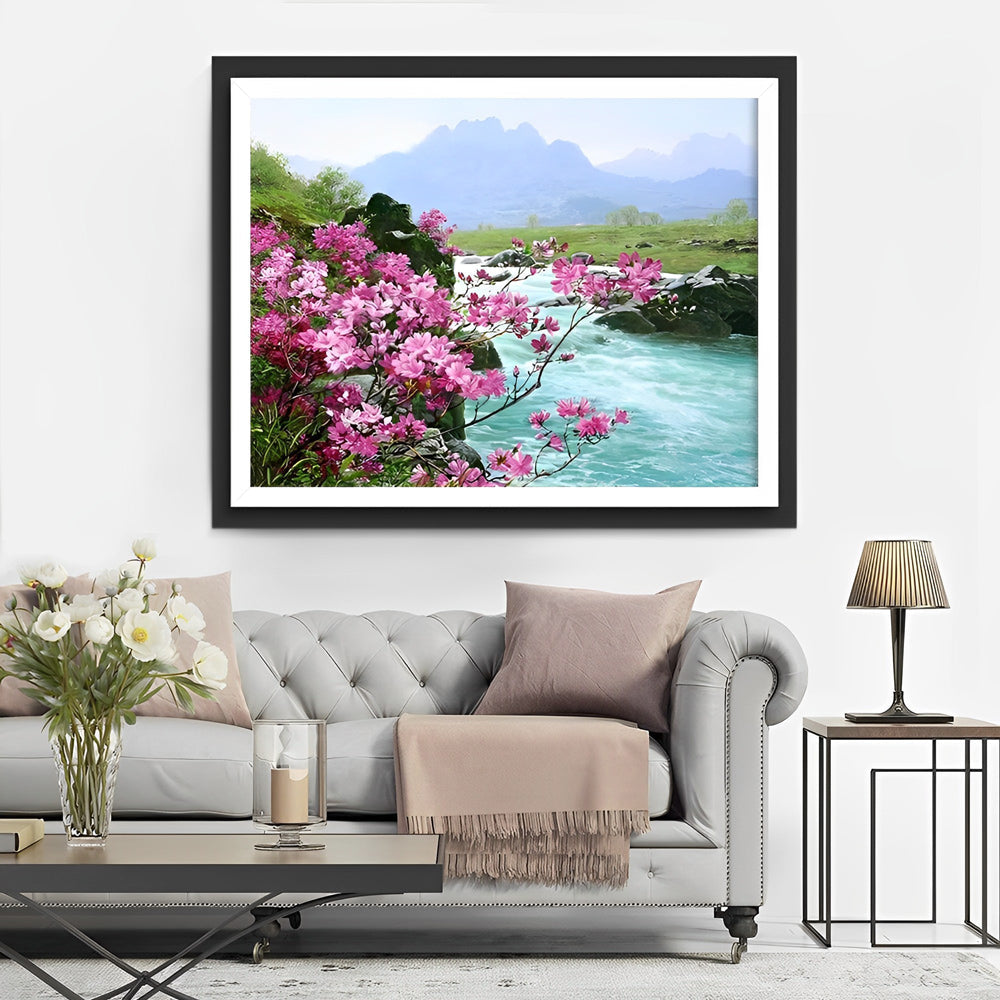 Flowers by the River Diamond Painting