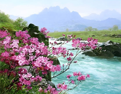 Flowers by the River Diamond Painting