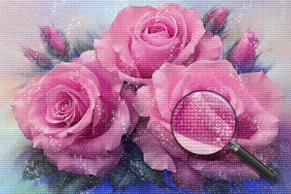 Rosa Blumen Diamond Painting