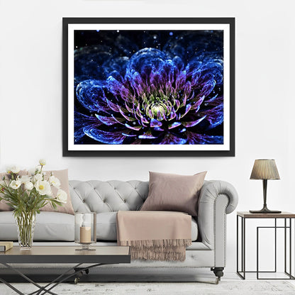 Gl¨¹hende blaue Chrysantheme Diamond Painting