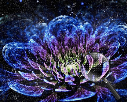 Glowing Blue Chrysanthemum Diamond Painting