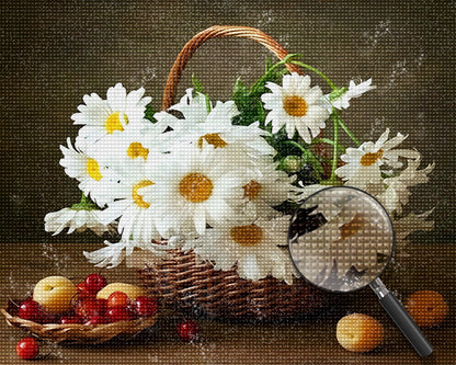 Peinture diamant marguerite et fruits