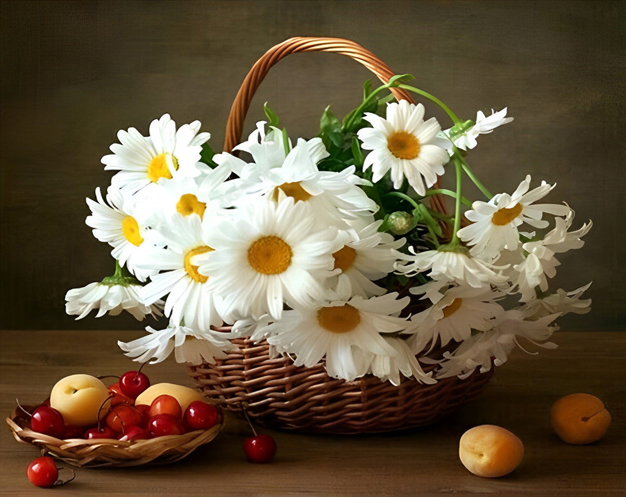 Peinture diamant marguerite et fruits