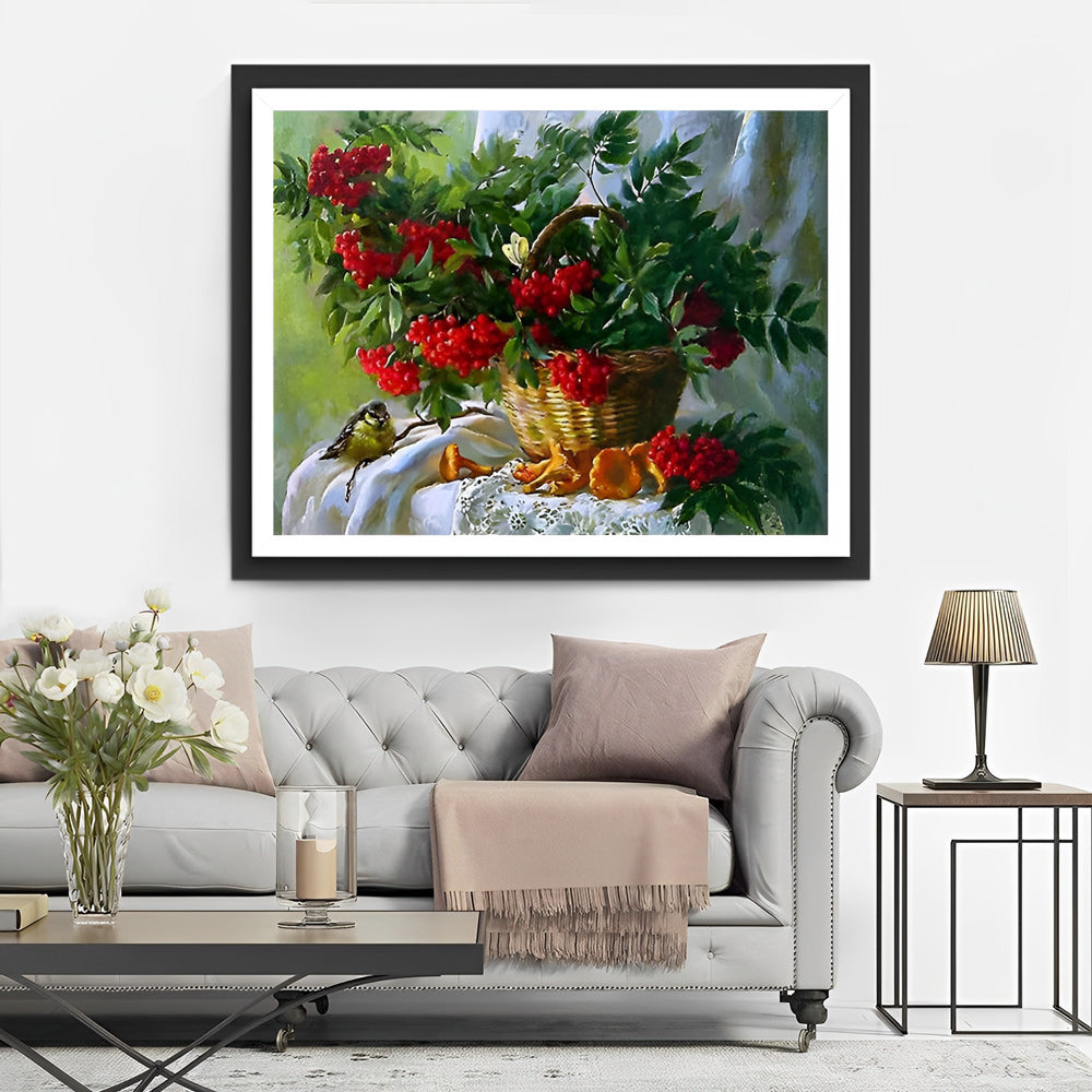 A basket full of berries diamond painting