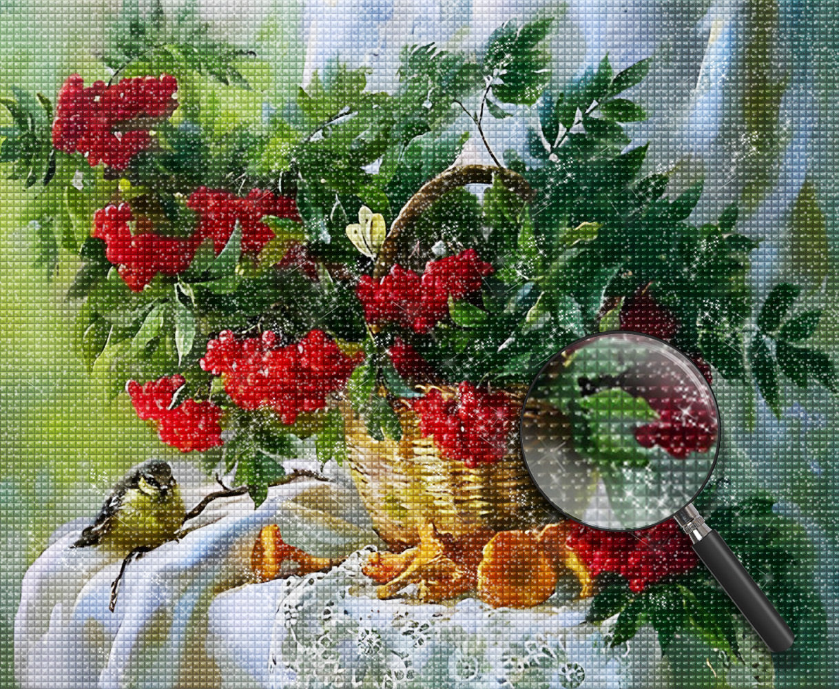 A basket full of berries diamond painting