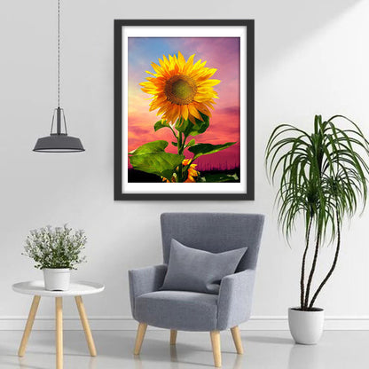 Peinture de diamant de coucher de soleil de tournesol