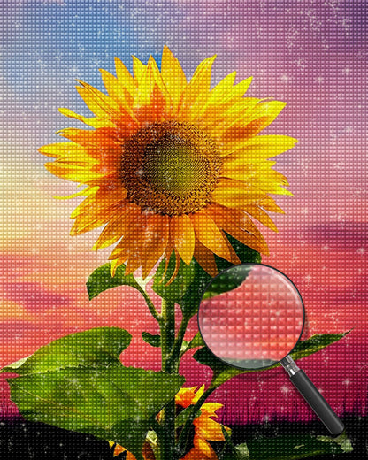 Peinture de diamant de coucher de soleil de tournesol