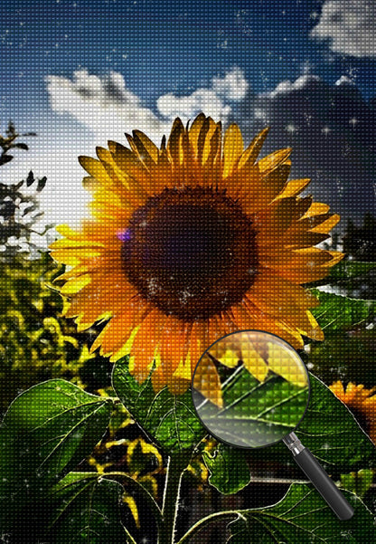 Sonnenblume unter blauem Himmel Diamond Painting