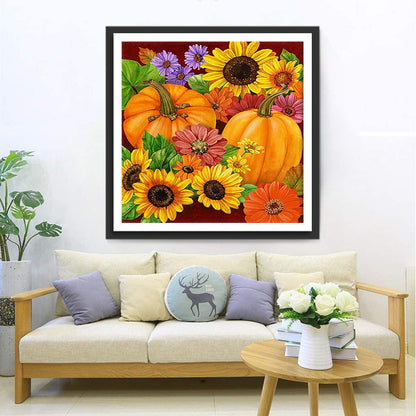 Sonnenblumen und K¨¹rbisse Diamond Painting