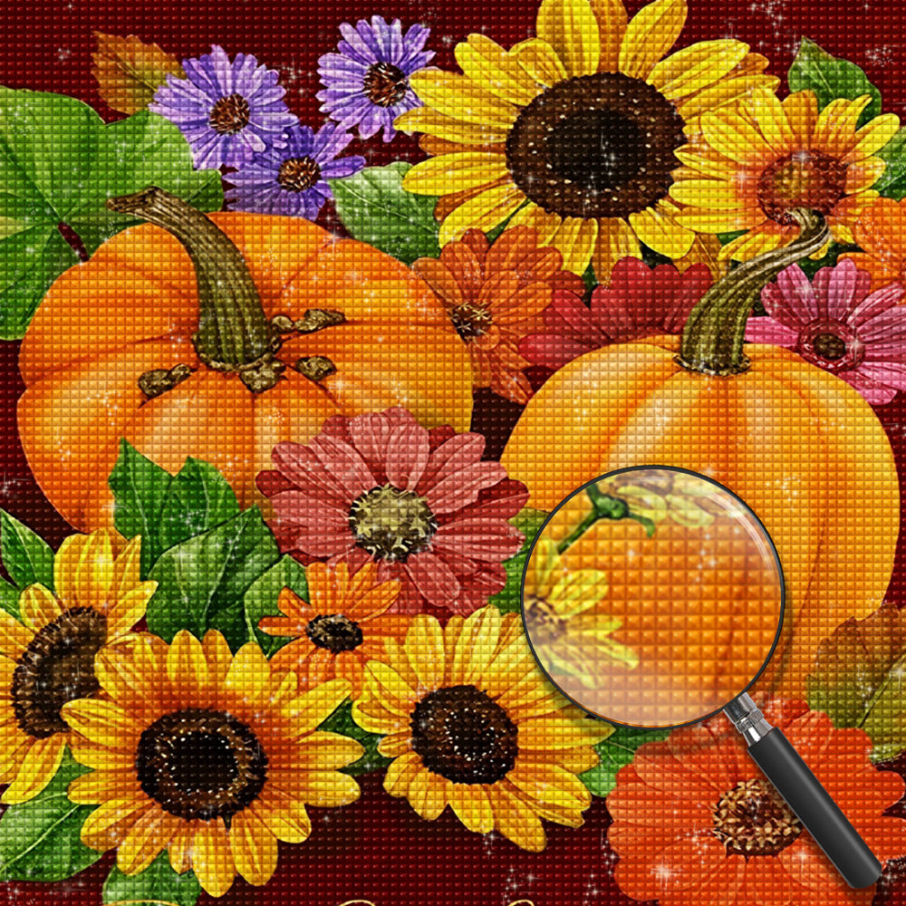 Sonnenblumen und K¨¹rbisse Diamond Painting