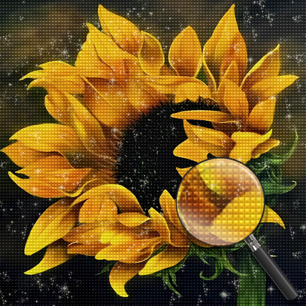 Sonnenblume im Dunkeln Diamond Painting