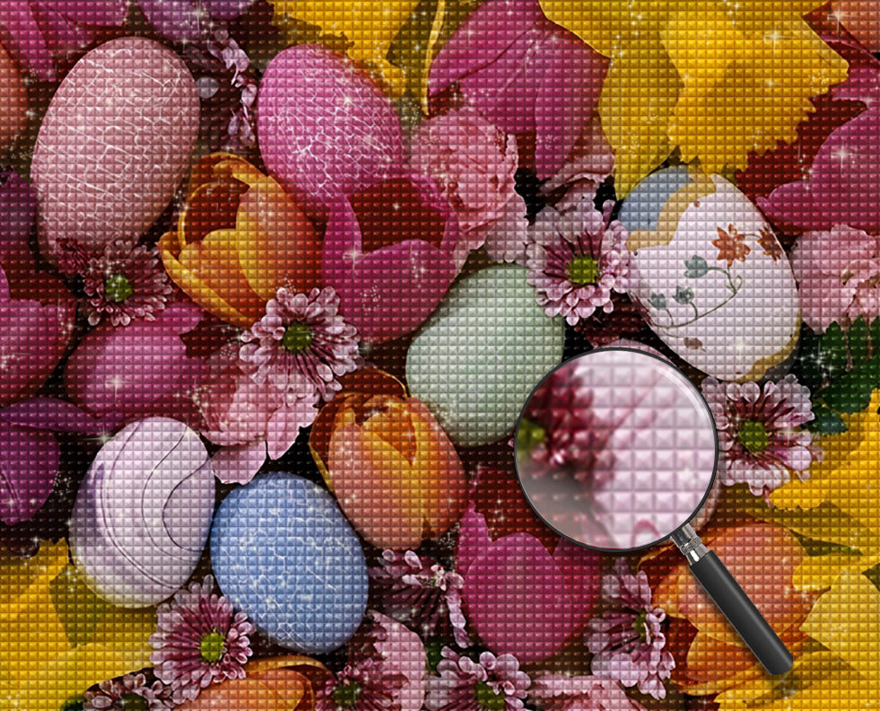 Easter Eggs and Tulips Diamond Painting