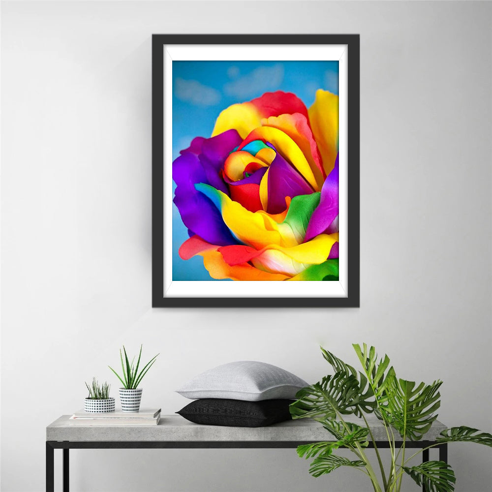 Peinture diamant rose arc-en-ciel