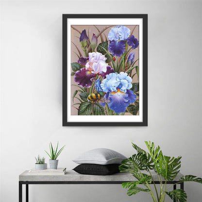 Colorful flowers and bees diamond painting