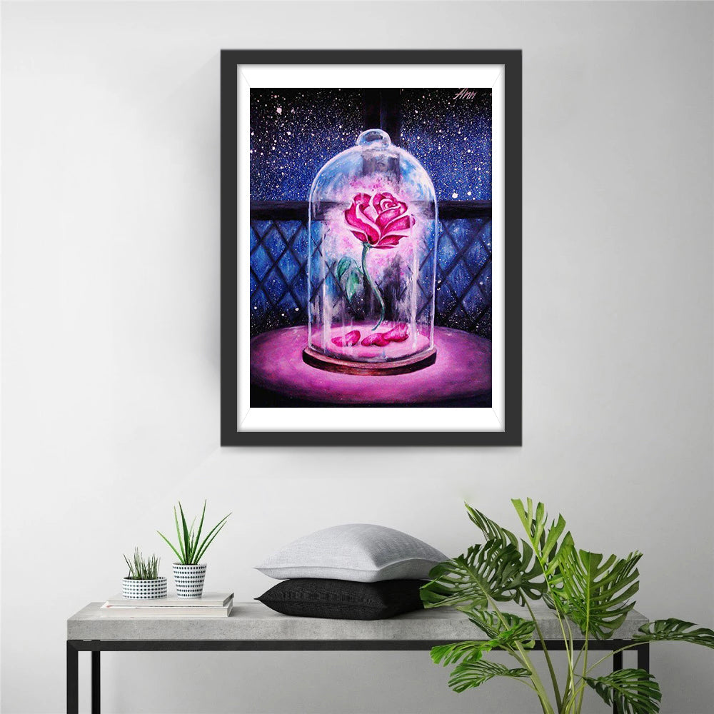 Pink Rose in the Jar Diamond Painting