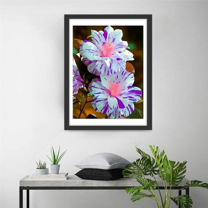 Peinture diamant fleurs bleu-violet