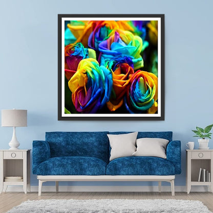 Regenbogen-Rosen Diamond Painting